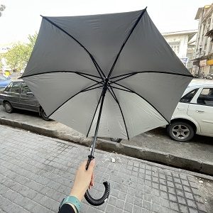 چتر دو فنره عصایی کوچک مشکی