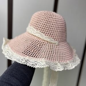کلاه حصیری لبه توری کد 787